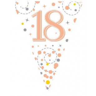 Sparkling Fizz Rose Gold Holographic 18th Birthday Bunting